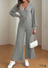 Boho V-neck Tie Wide-leg Jumpsuit